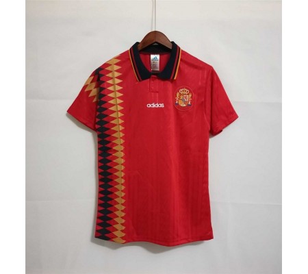 Spain 1994 World Cup Home Red Soccer Jersey